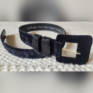 Liz Claiborne Velvet Black Belt With Beaded Loops